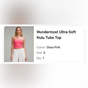 Lululemon wundermost Ultra-soft Nulu Tube Top-GLAZE PINK-SMALL